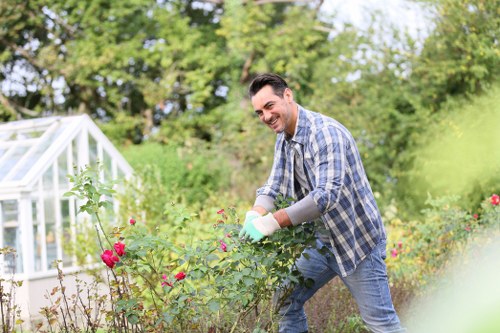 Low-maintenance garden landscaping in South Ruislip